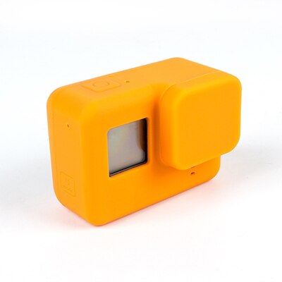 PATCHSKY Siliconen Case voor Gopro Hero 7 6 5 ) zwart Action Camera Body Case + Beschermende Lens Cap voor Go pro gopro5 gopro7: Orange