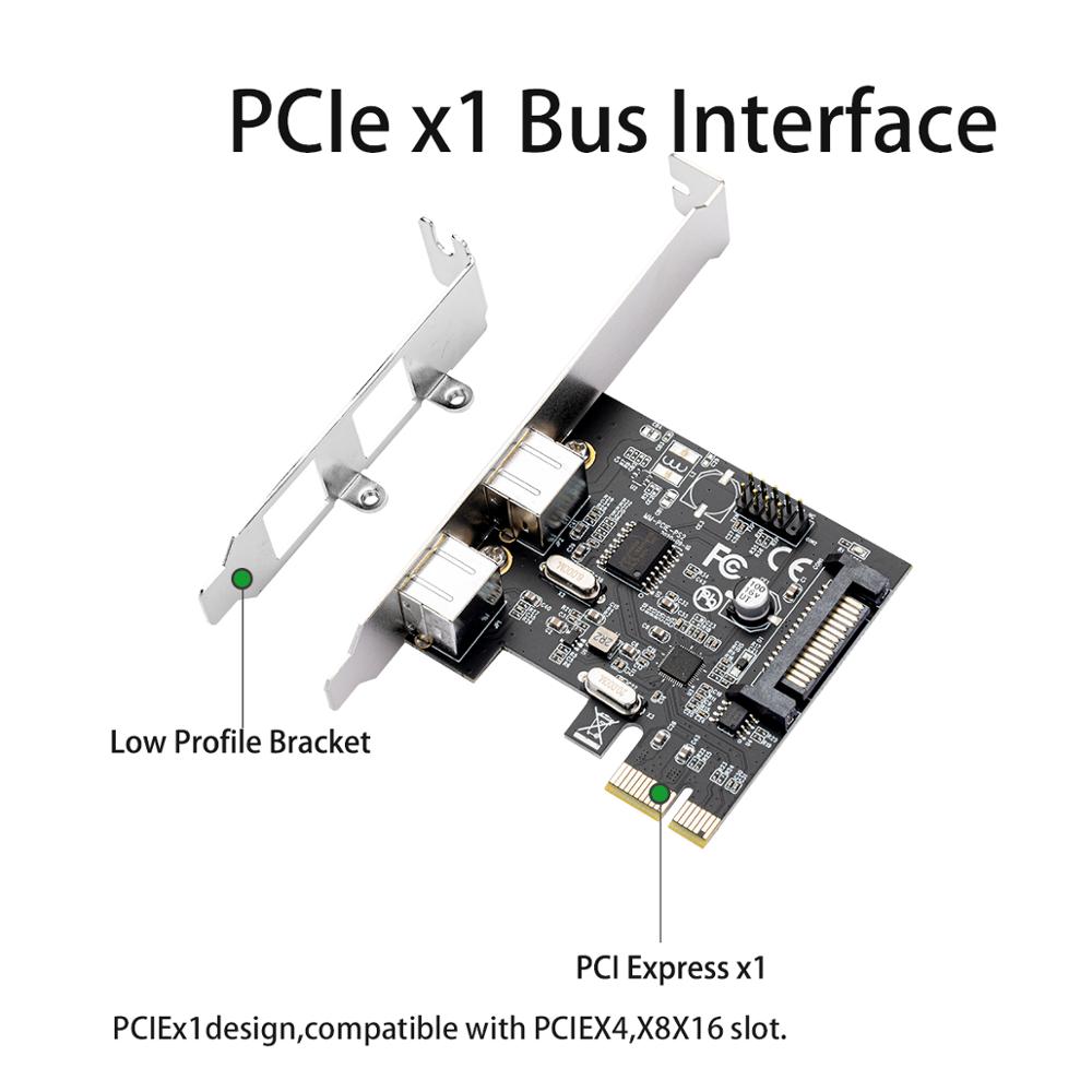 PCI Express 2 Ports PS2 PS/2 for PC Keyboard Mouse Adapter Expansion Card with 4 Pin Power Connector