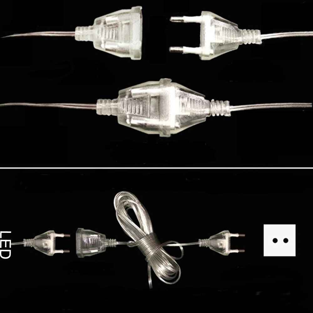 3M 5M Power Extension Cord Plug Extender Wire Extension Cable Standard Switch Cable EU US Plug for LED String Light Christmas