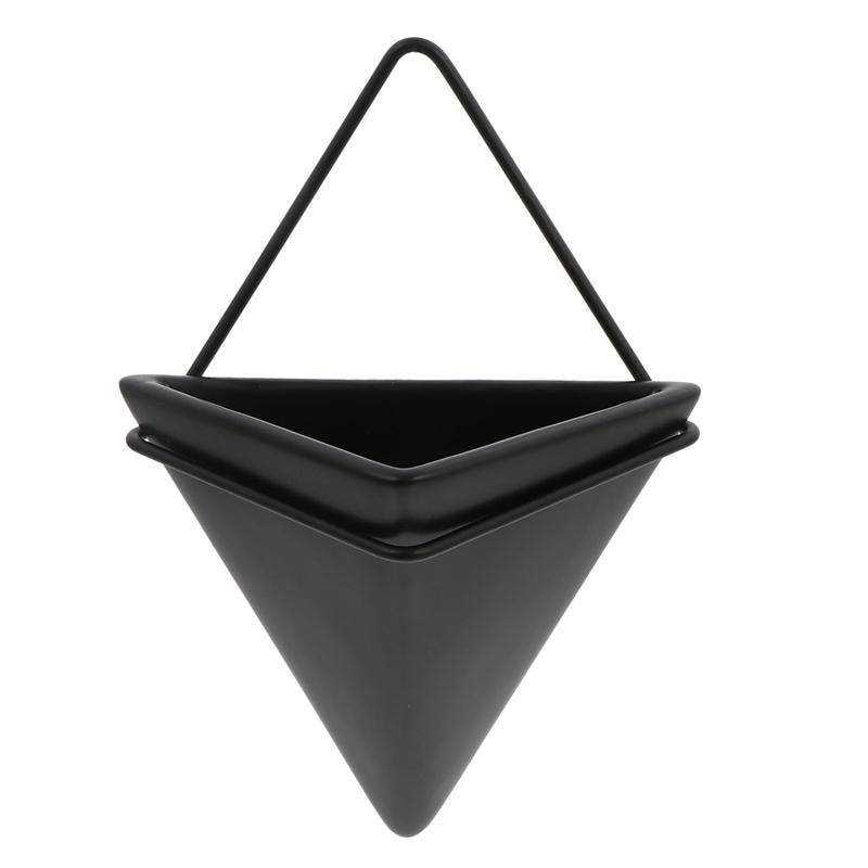 Pot de fleurs suspendu au mur, jardinière créative triangulaire en fer, décoration de la maison