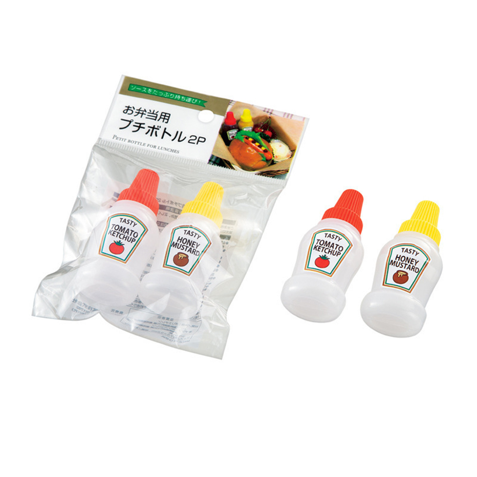 Mini botella de salsa para condimentos, contenedores pequeños para salsa, cerdo, elefante, conejo, León, pollito, botella de salsa de soja, caja Bento: 2 pcs
