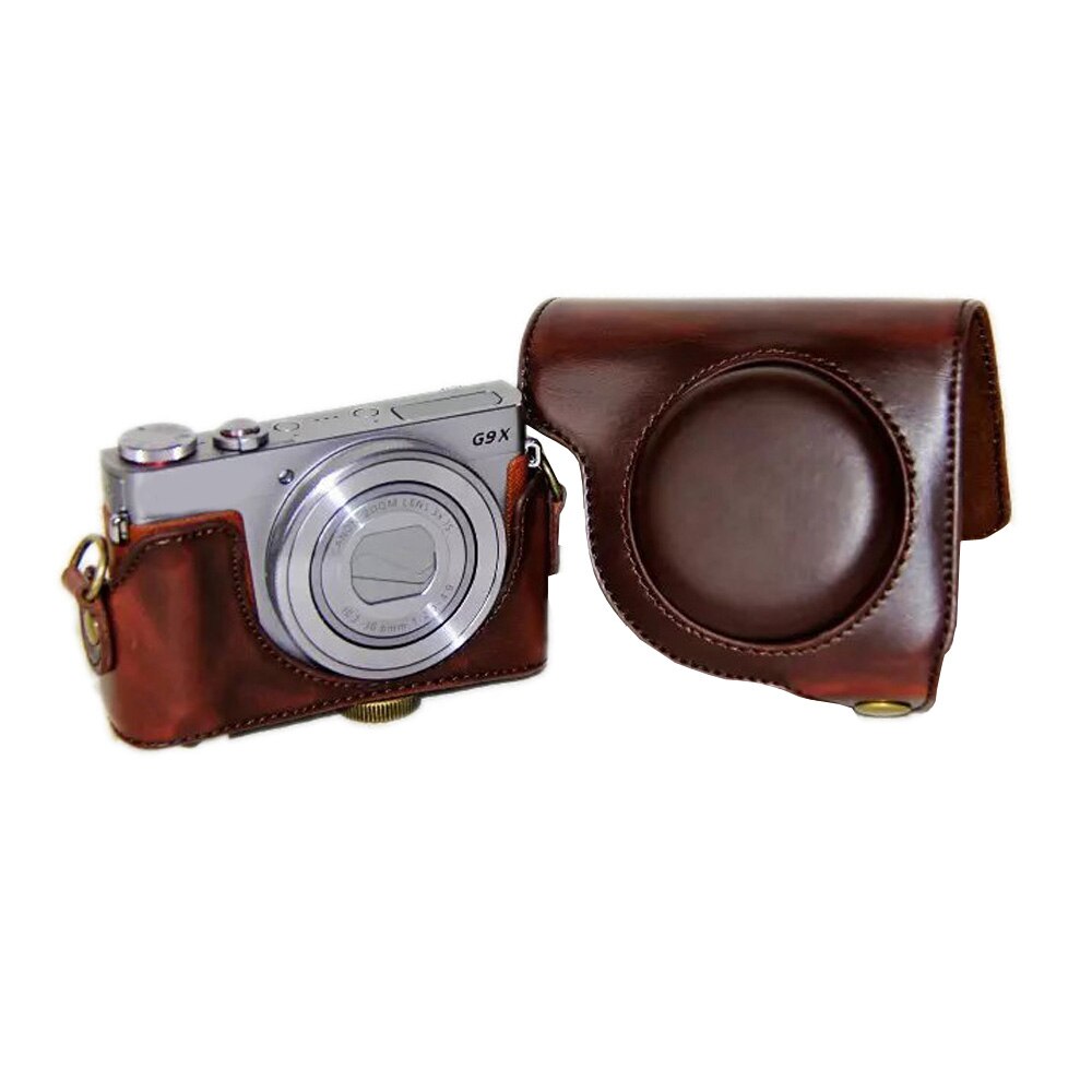 Skórzane etui na aparat Canon Powershot G9 X G9X G9 X Mark II G9X2 Pokrowiec na aparat z paskiem