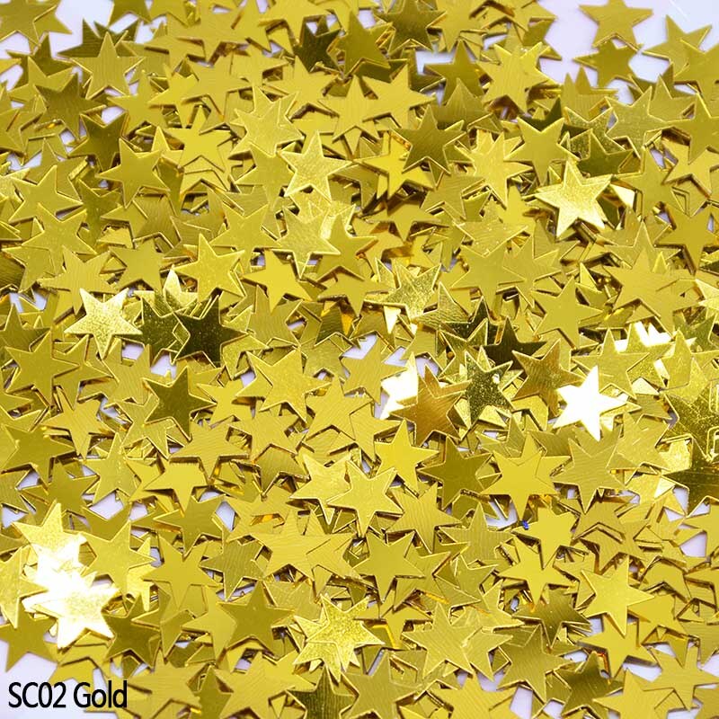 6/10mm stjärnor konfetti akryl stjärna konfettis strössel för bord jubileum bröllop födelsedag dekor färgglada ljusa gör-det-själv-tillbehör: Sc02 / 10mm