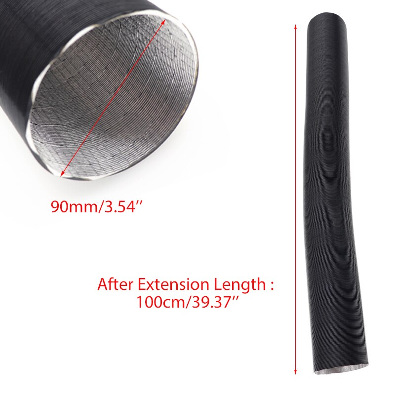 25/42/60/76/90mm Car Heater Ducting Pipe 60-100cm Diesel Parking Heater Duct Aluminum Foil Warm Air Intake Pipe For Webasto: 100cmx9cm(LxID)