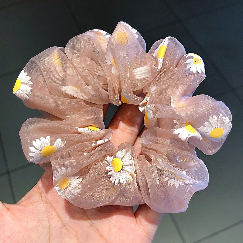 Diadema de margaritas de malla para niña, lazos para el pelo, accesorios para cabello de mujer, tocado: A