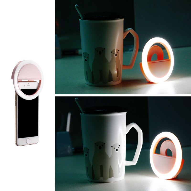 TOKOHANSUN anneau Selfie lumière LED éclairage photographique avec USB Charge sonnerie Led anneau pour IPhone 7 8 X Xiaomi pour lentille de téléphone