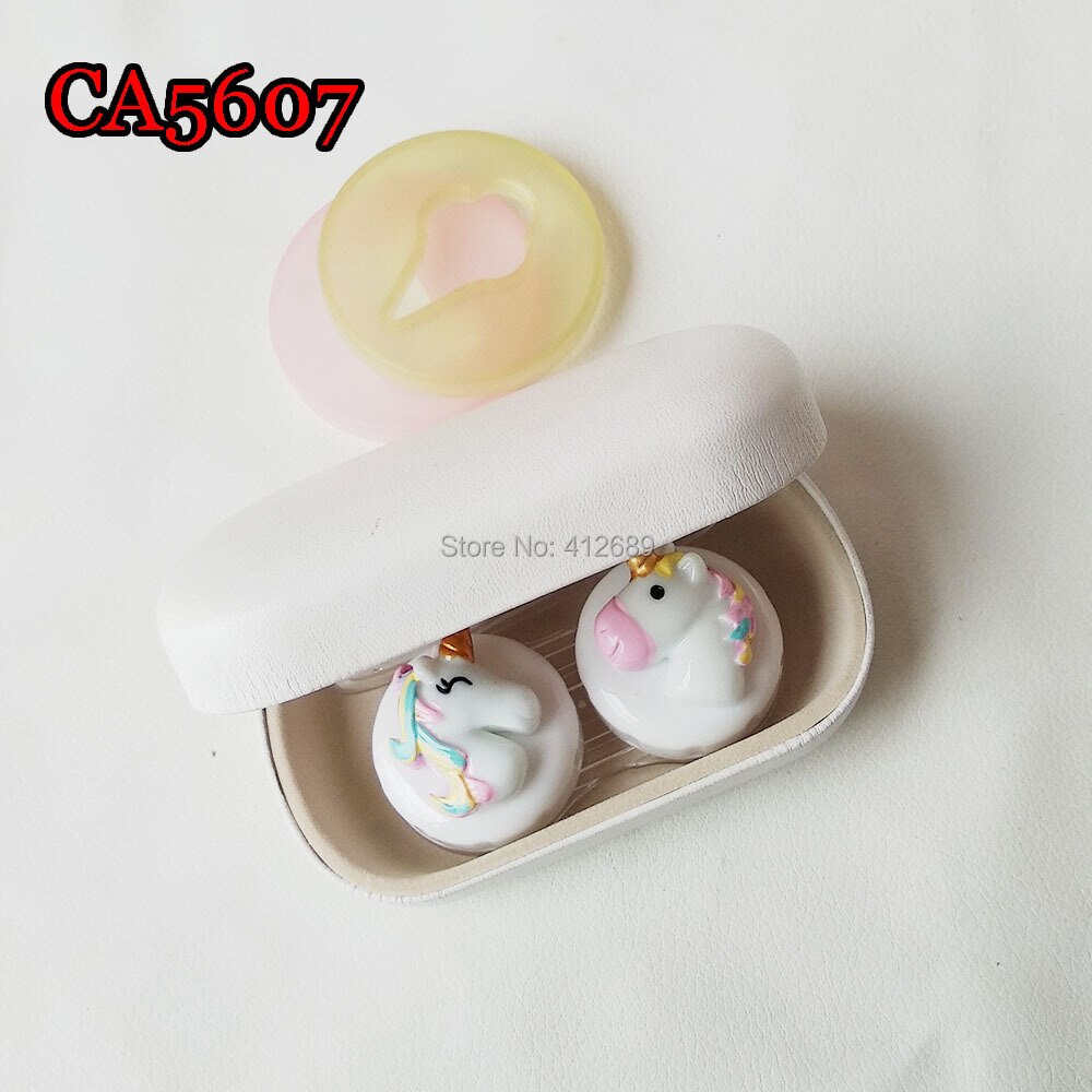Étui de lentilles de Contact licorne, boîte de lentilles de Contact pour femmes et hommes, yeux, conteneur de lentilles de Contact, joli Kit de voyage, boîte CA5607