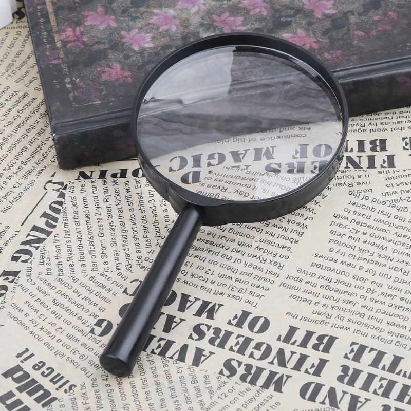 90mm Handheld Magnifier 5X Reading Map Newspaper Magnifying Glass Jewelry Loupe L69A