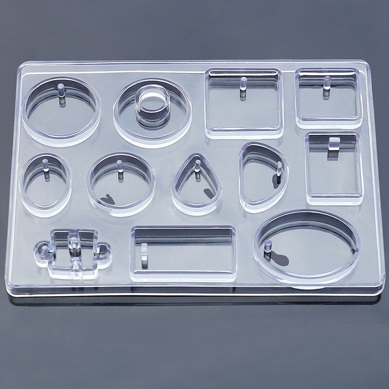 Silicone Casting Mold For DIY Resin Jewelry Pendants 12 Shapes Silicone Casting Mold Tools For Clay Epoxy Resin: As Picture