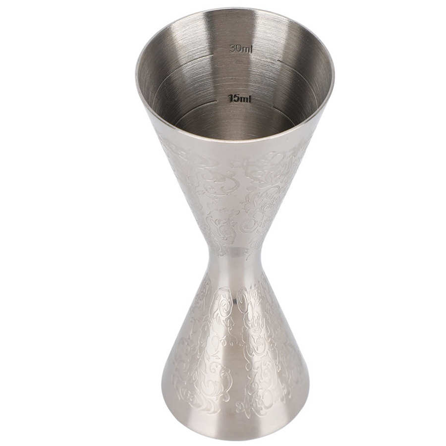 SchöNe Edelstahl Jigger mit Skala Trinken Wein Messbecher Cocktail Shaker Bar Messen Tasse Bar Zubehör 30ml 45ml