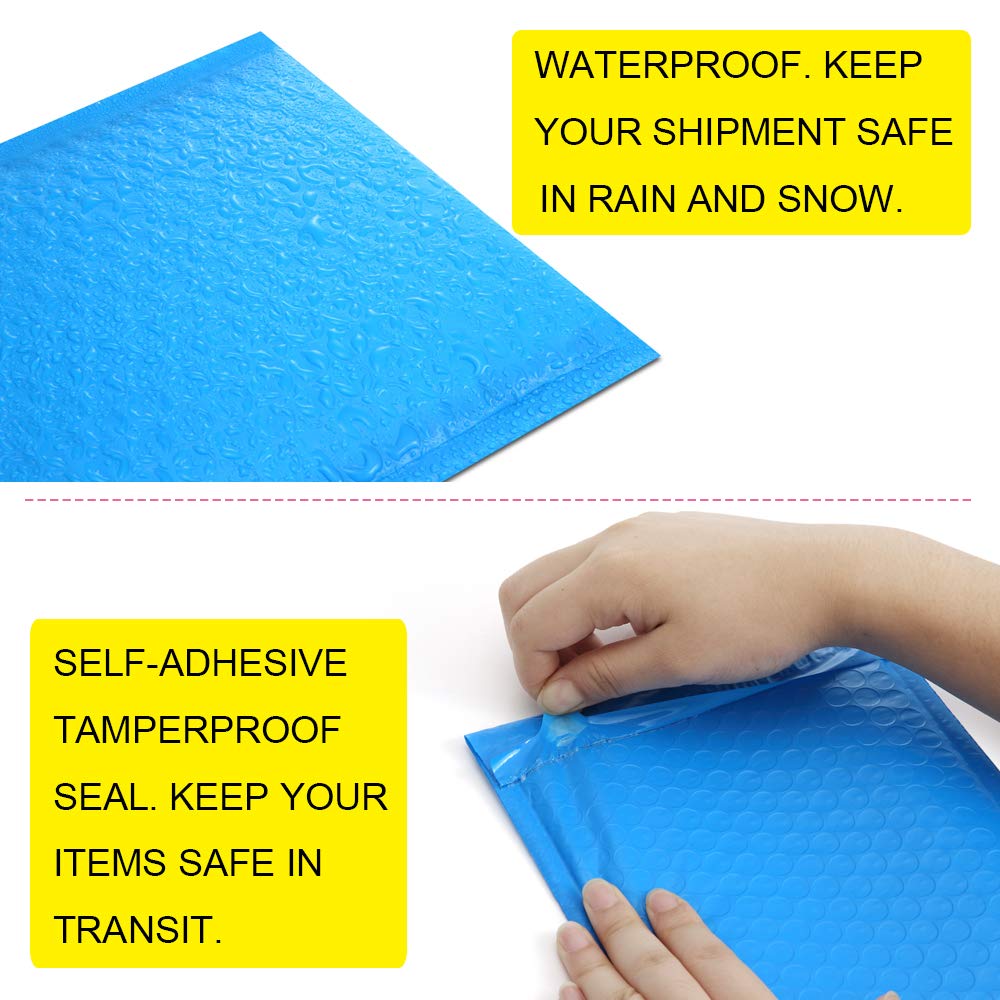 10pcs 175*230mm 6*9 inch Blue Poly Bubble Mailers Envelopes Bags