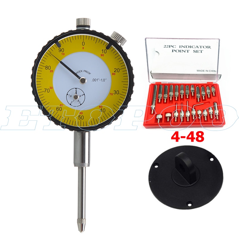 0-10mm /1inch Dial Indicator 22Pcs M2.5 and 4-48 Thread Tip For Dial &amp; Test Indicators Steel Dial Indicator Point Set