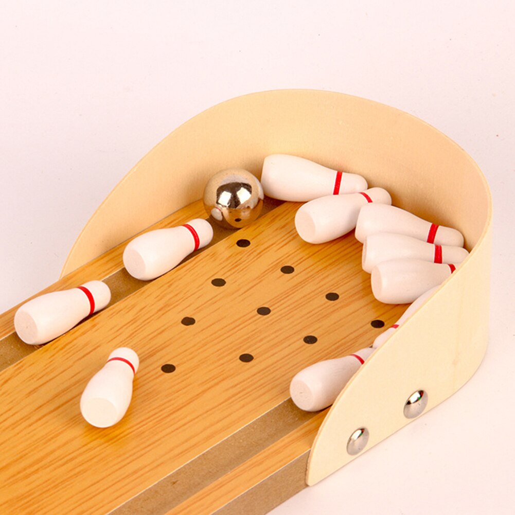 Pet Bird Parrot Wooden Bowling Game Desktop Educational Puzzle Training Toy