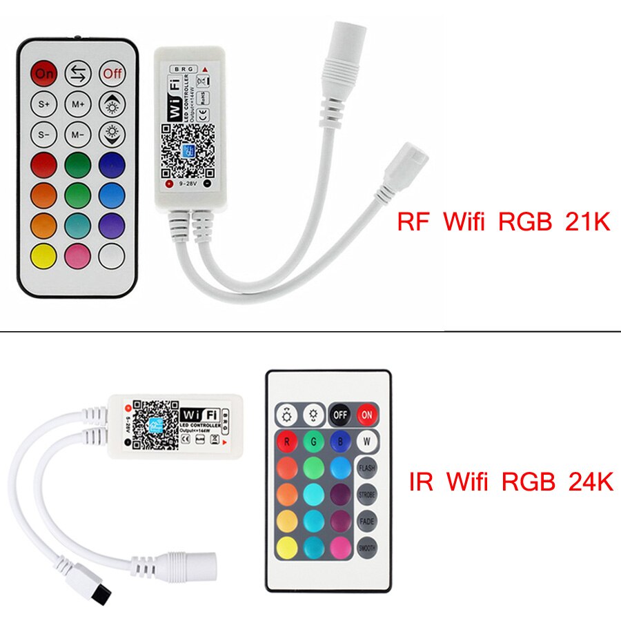 Led-ohjain 44 näppäintä 24 näppäintä led ir rgb ohjain led valot miniohjain ja kaukosäädin  dc12v 3528 or 5050 rgb nauhalle