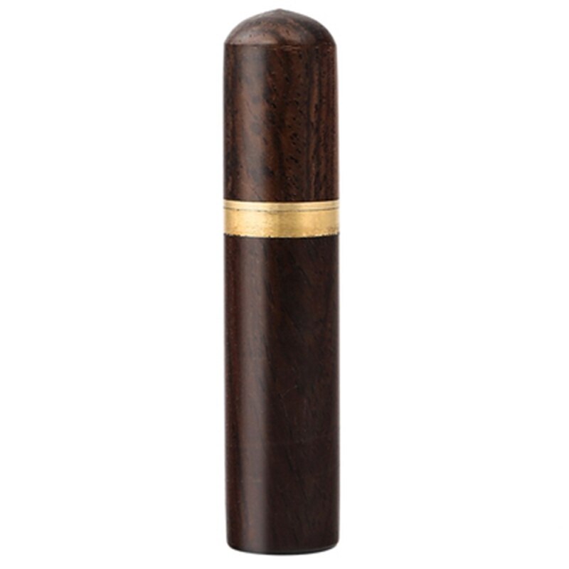 Round Mahogany Needle Stroage Box Practical Thicken Portable Household DIY Needle Storage Tube Not Inclued Needle: Dark Brown