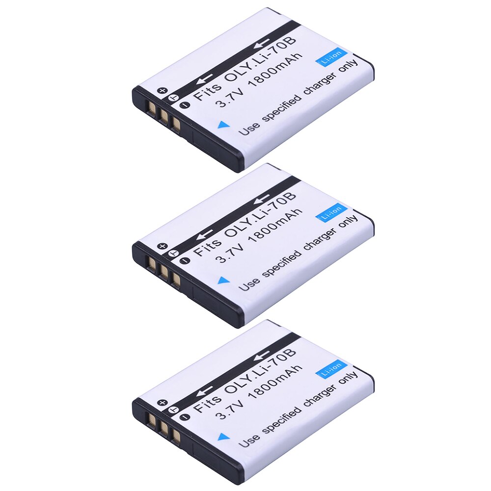Batería recargable LI-70B Li-70B Li 70B para Olympus VG110, VG120, VG-160, X-940, D-715, FE-4020, FE-4040, FE4020, 2 uds.: 3Battery