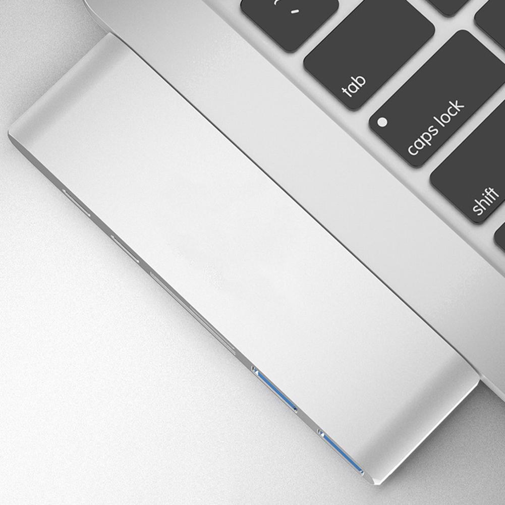 Intelligenta dockningsstationer för bärbar dator aluminiumlegering 6 in 1 usb typ c hubb till usb 3.0 pd kortläsaradapter för macbook pro