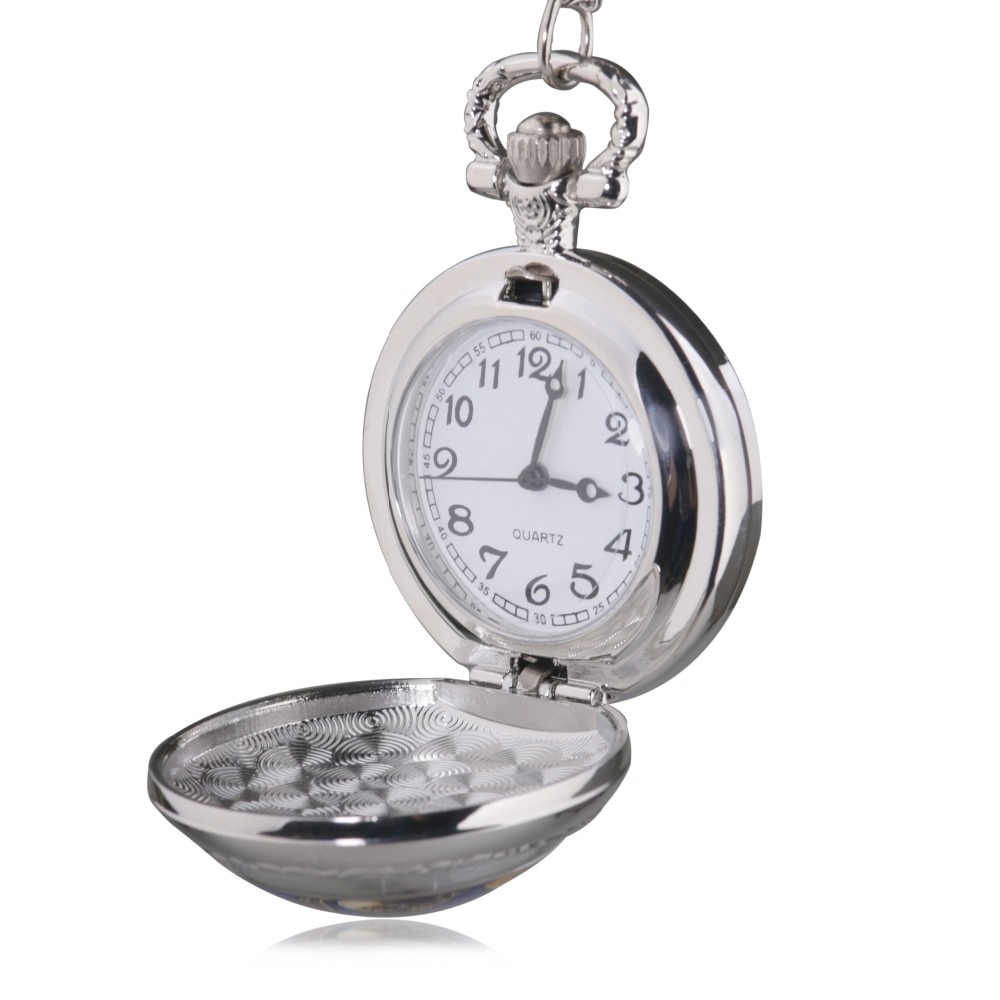 Silver halsband varg fickur antik män kvinnor charm smycken hänge fob klocka bäst med kedja