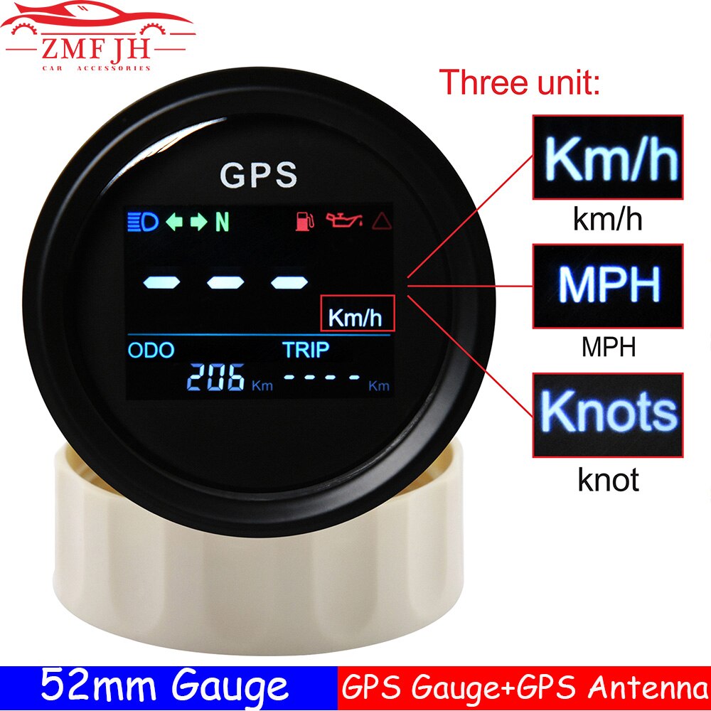 Mini velocímetro GPS Digital, medidor de velocidad con antena GPS, Sensor de velocidad, odómetro, ATV, UTV, marino, 12V/24V, 52mm