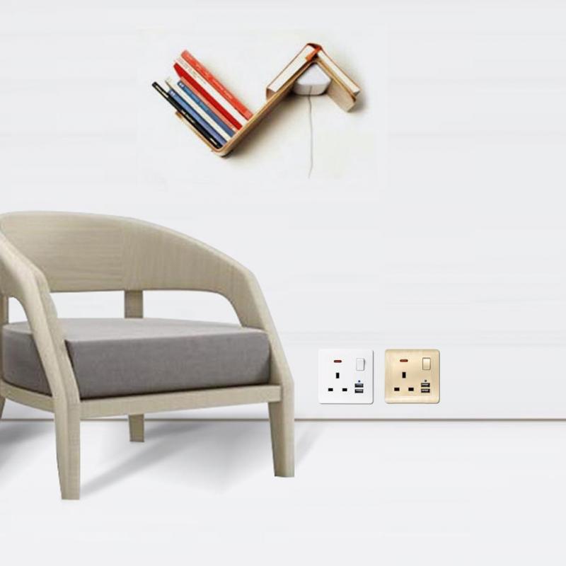 Wall Socket with USB 3.1A 2 Gang 13A and Long Lasting Electrical Sockets UK Socket Switching Power