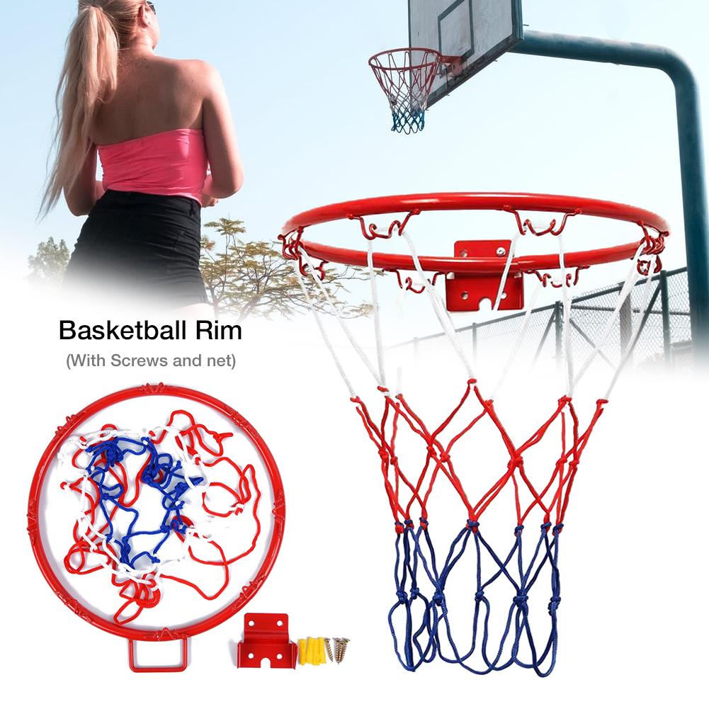 32CM Hanging Basketball Wall Mounted Goal Hoop Rim Net Sports Netting Indoor&amp;outdoor