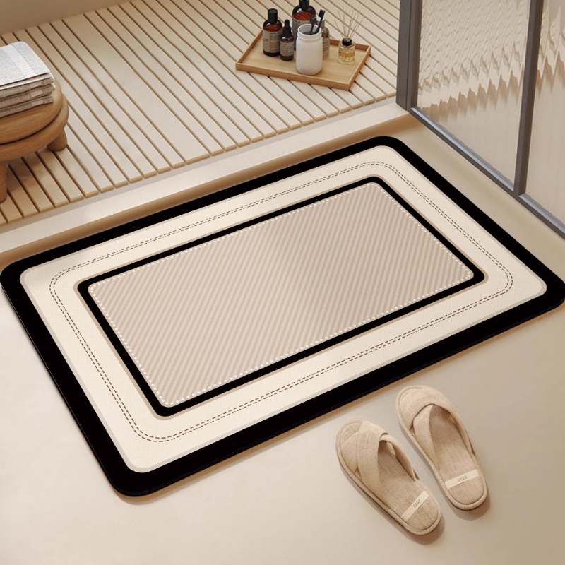 Alfombra de suelo de baño wabi, alfombra de suelo de inodoro de viento, estera absorbente fuerte de barro de diatomeas, alfombra antideslizante para puerta de baño