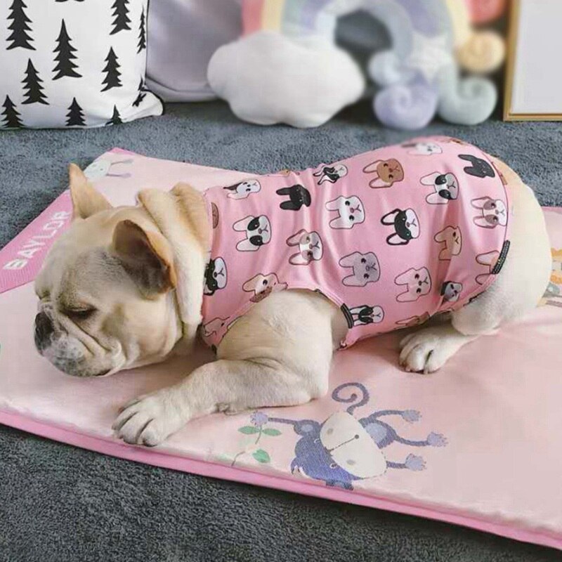 Kesä viilentävät lemmikkivaatteet ulkoilu lihava koira liivi paita vaatteet koirille liivi ranskanbulldog vaatteet koirille: M / M