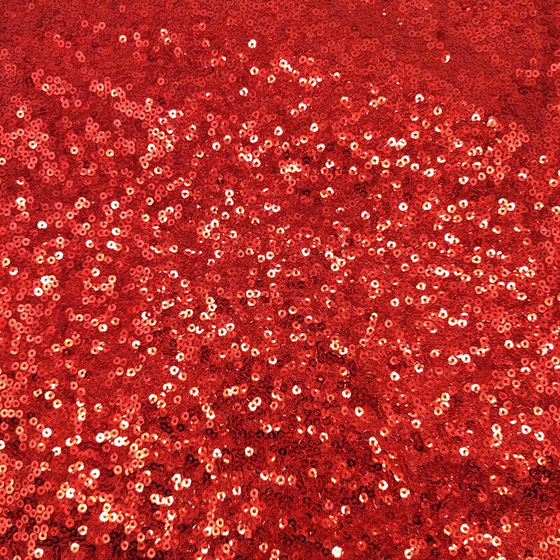 Klassisk broderi tyl kjole bord stof 3mm paillet stof: Rød