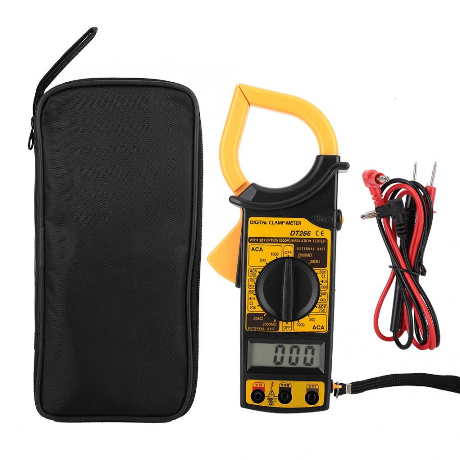 Digital Clamp Meter DT266 Digital Clamp Multimeter 1999 Counts AC DC Volt Resistance Tester Clamp Multimeter