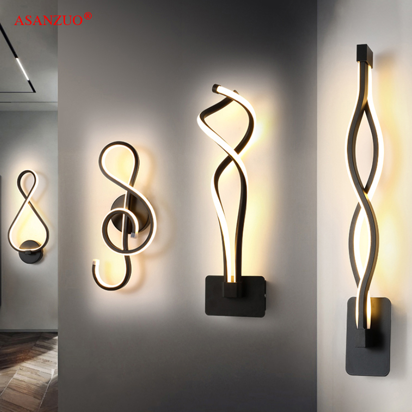 Moderne led væglampe lampada soveværelse ved siden af væglampe hjem indendørs dekoration belysning korridor aluminium væglampe  ac90-260v