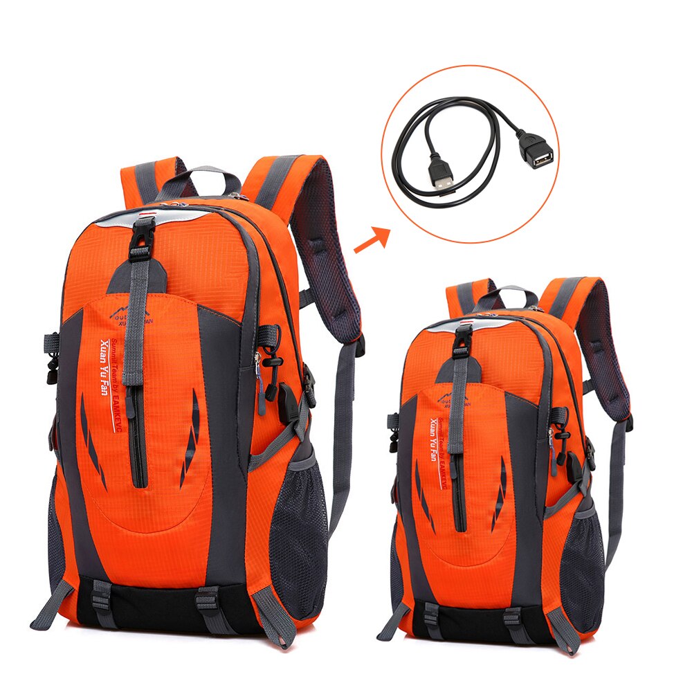 35L Waterproof Backpack Hiking Bag Cycling Climbing Backpacks Travel Outdoor Bags Men Women USB Charge Anti Theft Sports Bag