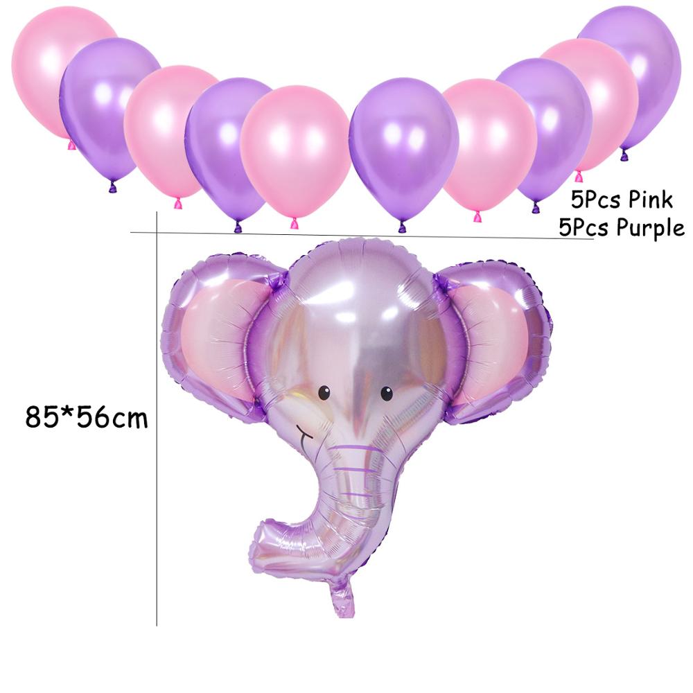 Happy Birthday Banner Animal Balloons Zoo Theme Lion Flamingo Elephant Foil Ballons Baby Shower Party Decoration Supplies