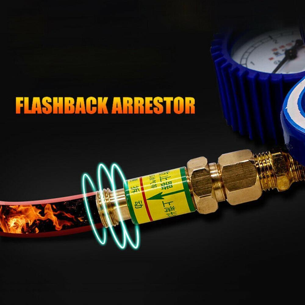 Gas Welding Accessories Oxygen/Acetylene Check Valve Welding/Cutting Flashback Buster Arrestor Flame Torch J4W7