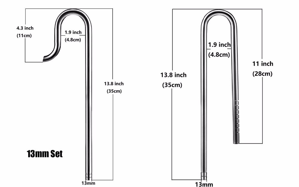 Lily jet pipe stainless steel inflow outflow fish water plant tank landscape aquarium ADA style: 13mm in 13mm out