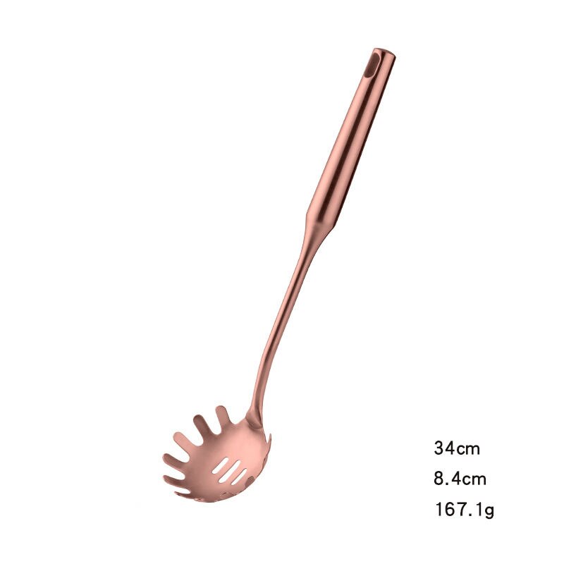 Rose Gold Stainless Steel Spatula Skimmer Ladle Turner Rice Soup Spoon Kitchen Accessories Cooking Tool Serving Utensil Set: A