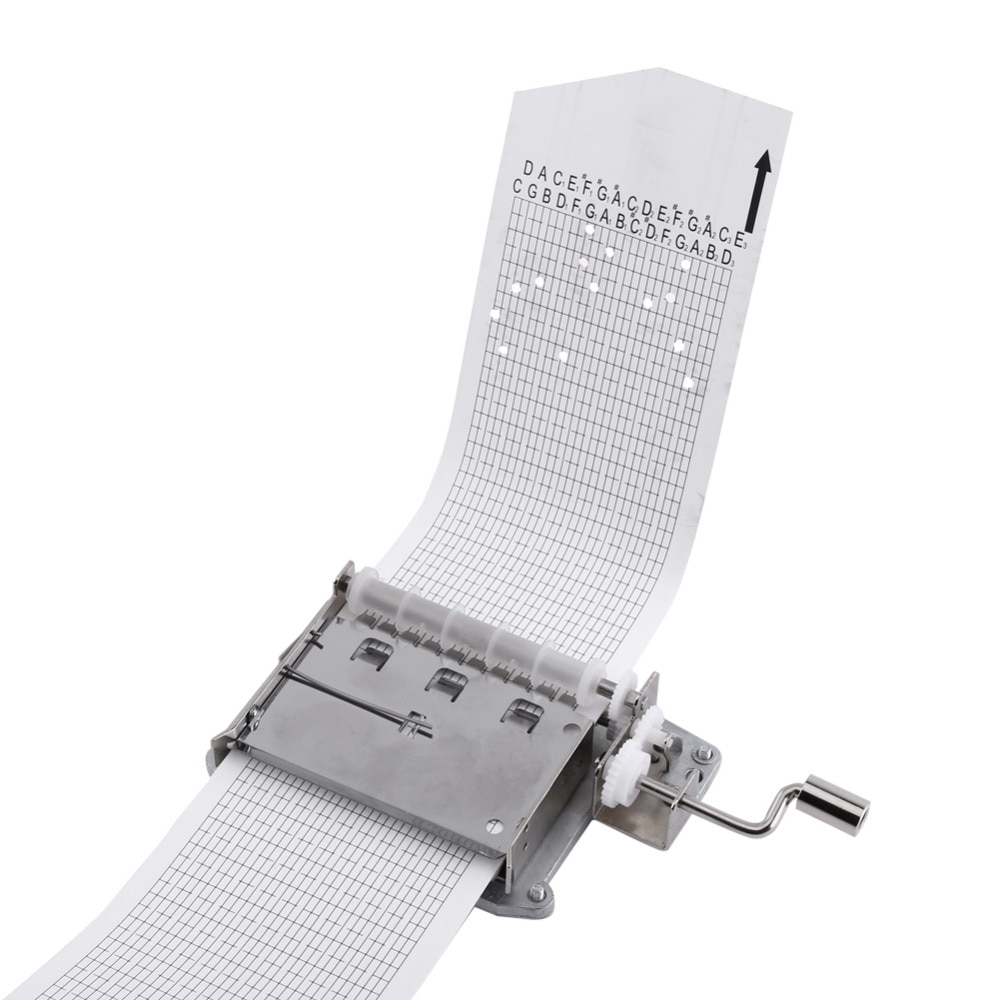 30 Note Mechanical Musical Box Tape Hand Crank Music Box Movement Part + Puncher With 3 Strips DIY Songs Perfect Set