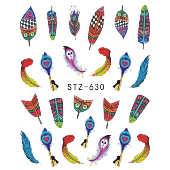 Full Beauty-autocollants pour les ongles, autocollants dégradé violet clair, fleur, Rose, pour filigrane, pour manucure, CHSTZ633-650: STZ630