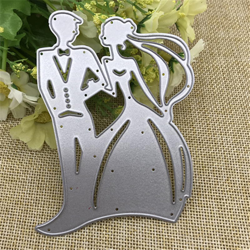 3.7x2.7inch wedding bride and groom Die Cuts Metal Cutting Die Craft Die for Scrapbooking Card Making