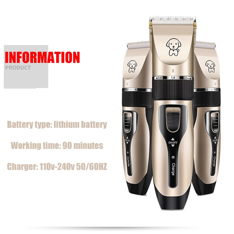 Elektrische hondentrimmer, usb-oplaadbaar, huisdiertrimmer, oplaadbaar, geluidsarm scheerapparaat, trimset voor huisdieren