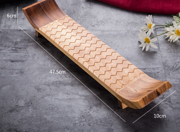 Houten Sushi Boot Japans Dienblad - Natuurlijk Bamboe Plaat Voor Sashimi en Sushi Schotel - Restaurantgerei of Thuis, 60cm
