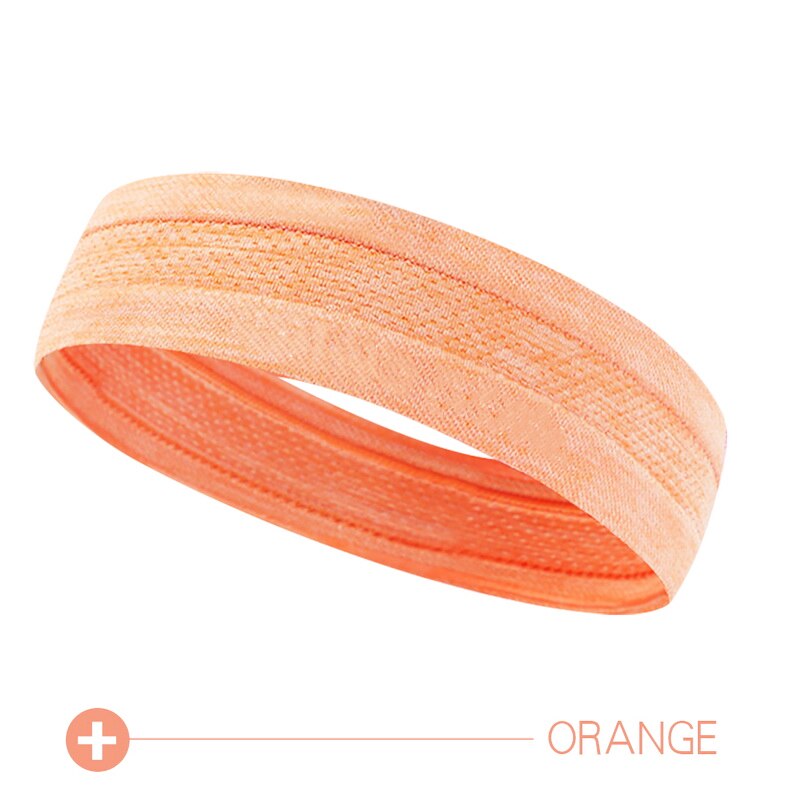 Män och kvinnor sport svett pannband fotboll tennis huvudduk anti-halk elastiskt hårband löpning yoga gym fitness huvud bandana: Orange
