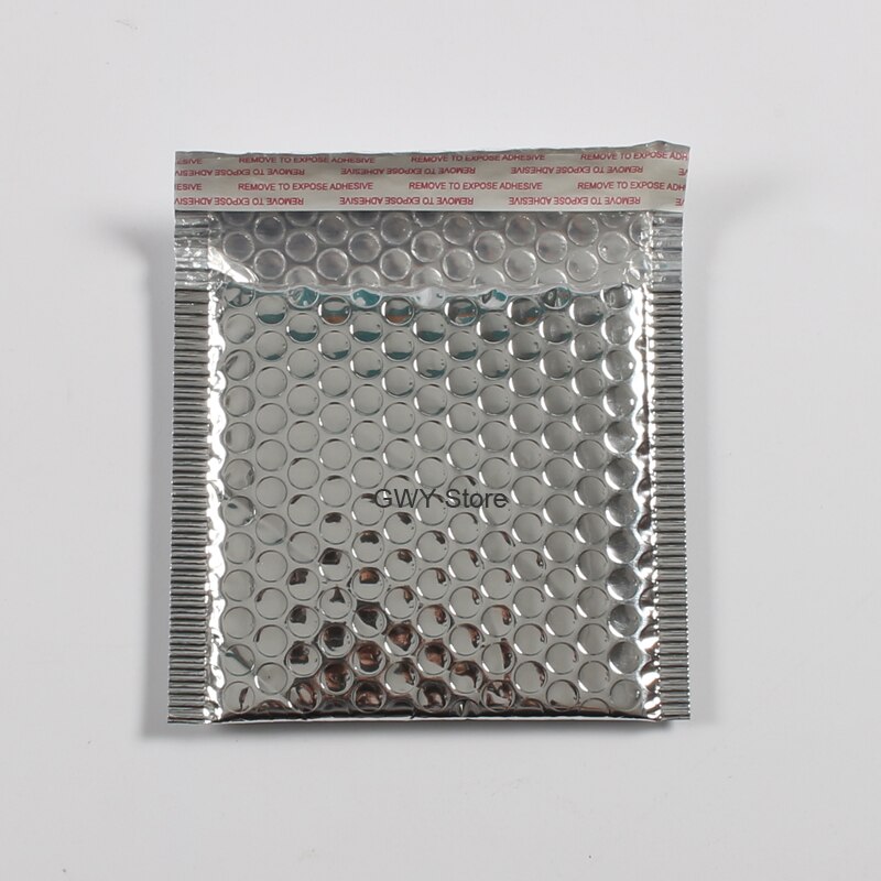 Sobres acolchados con burbujas de colores, 50 unids/lote, 15x13cm: silver