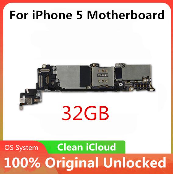 Originele Voor Iphone 4 4S 5 5C 5S 7P Moederbord Factory Unlocked Voor Iphone Moederbord met Volledige Chips Gratis Icloud: 5 32gb