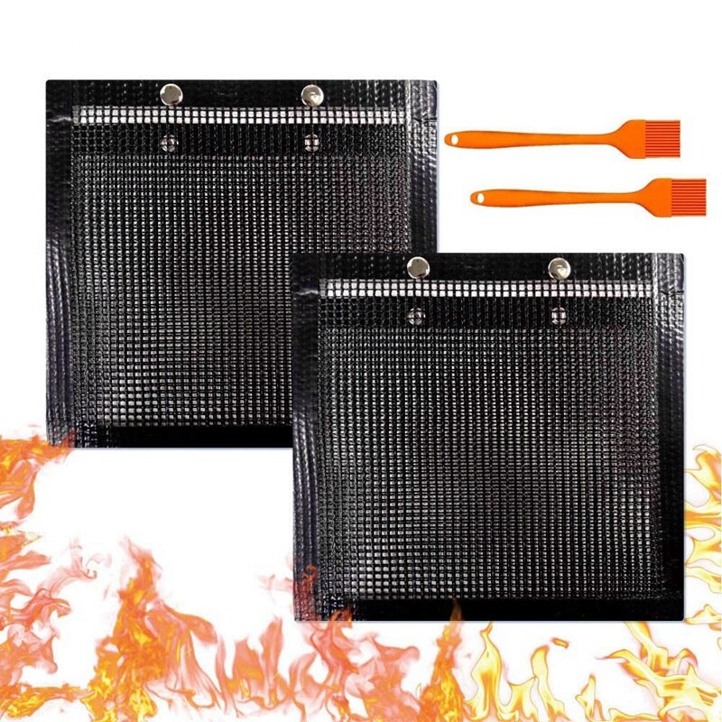 Non-Stick Mesh Grilling Bag,BBQ Grill Mesh Bag, Outdoor Picnic Tool Reusable and Easy to Clean Non-Stick BBQ Bake Bag