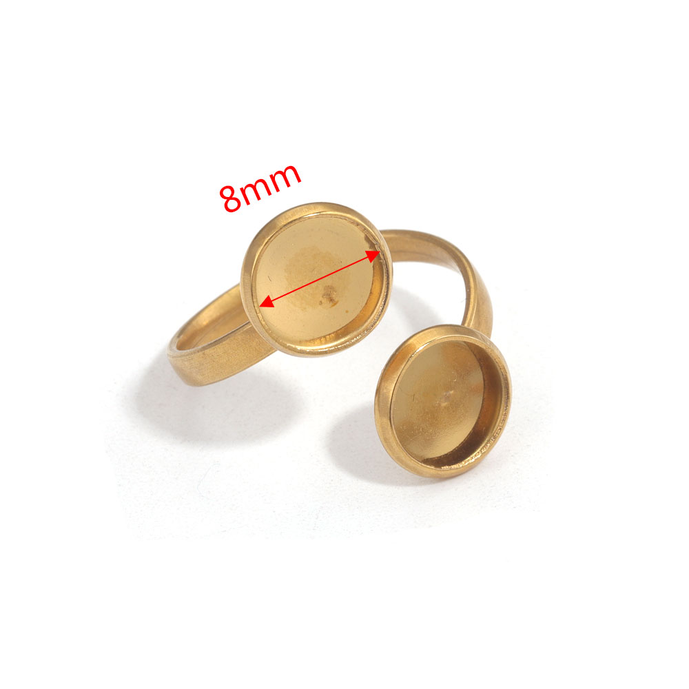 10 stks Verstelbare Blank Ring Base Fit Dia 8mm Leuke Ring Instelling Voor Glas Cabochons Bezels Cameo Lade Diy Sieraden Maken Ring: green
