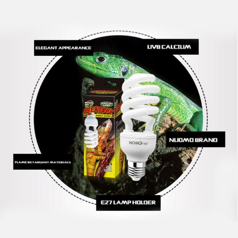 Reptile Succulent Plant Calcium Sun Lamp With 26W UVB Energy-Saving Tortoise Lizard Habitat Lighting For Turtle Snake Lguanas