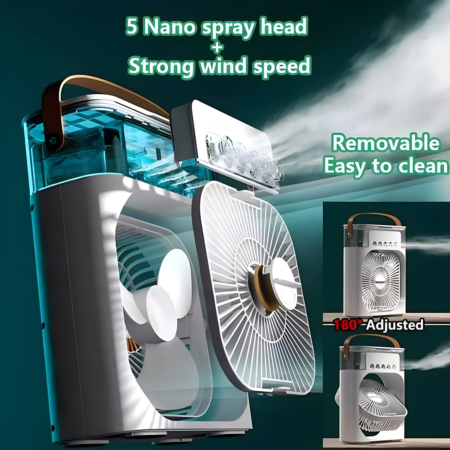 3 in 1 Lüfter Klimaanlage Haushalt kleiner Luftkühler LED Nachtlicht tragbarer Luftbe feuchter Luft einstell ventilator Büro Home Fan