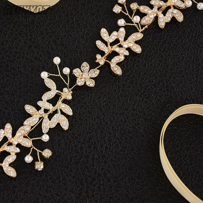 Cinturones de novia con perlas flores diamantes de imitación diadema para la novia accesorios de boda cinturones en el vestido para niña