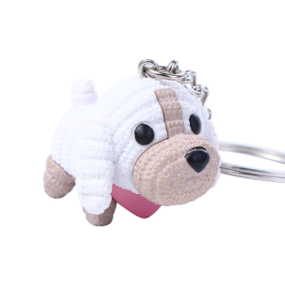 Accesorios interiores para bolsa, accesorios para llaves, bolsa de lana para perros, adornos, llavero de mascota para perro, colgante para bolso, llaveros de muñecos para perros: Negro