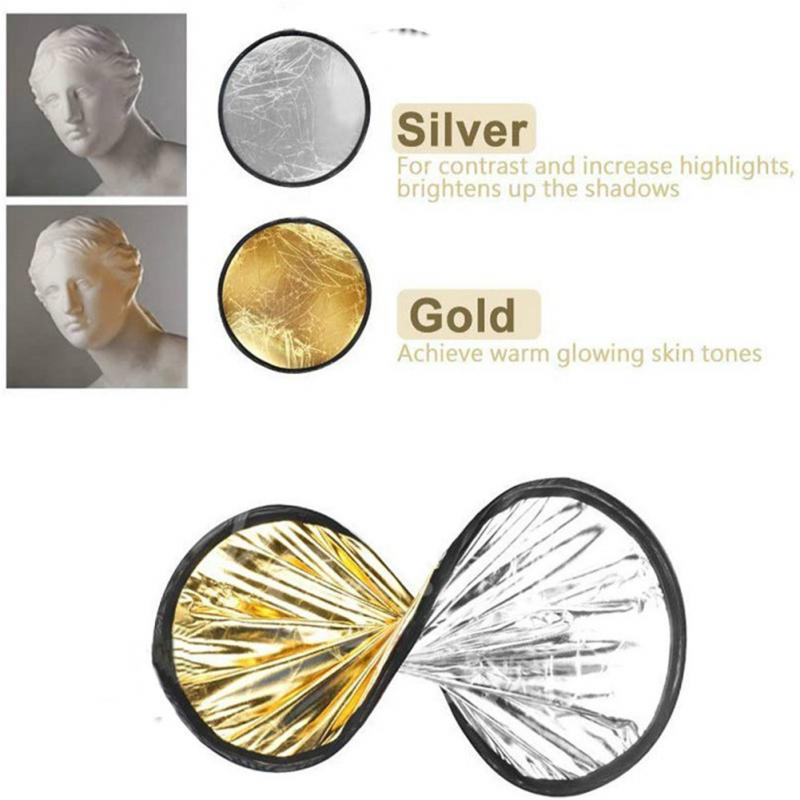 30CM Round Reflector Mini Home Photography Silver Reflector Outdoor Handheld 2in1 Fill Light Board Photo Studio Accessorie Photo